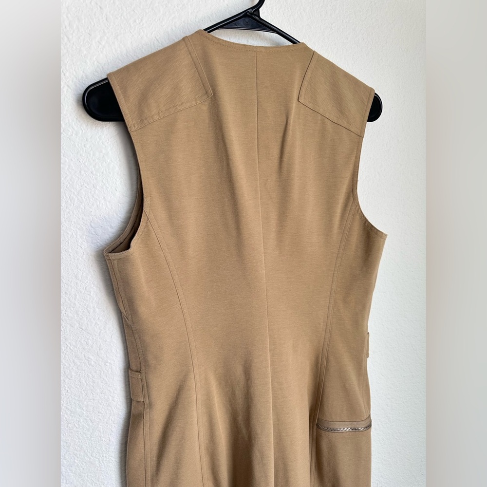 RALPH LAUREN Black Label Beige Sleeveless zip Dress Size 12 NWOT minimalist - Picture 15 of 15